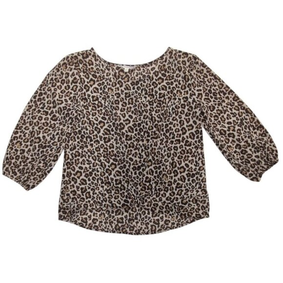 Cheetah Top Republic Animal Print Blouse Edgy Womens S - Picture 1 of 8